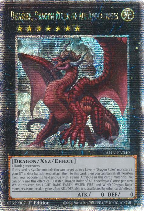 Disaster, Dragon Ruler of All Apocalypses [ALIN-EN049] Quarter Century Secret Rare | Good Games Adelaide SA
