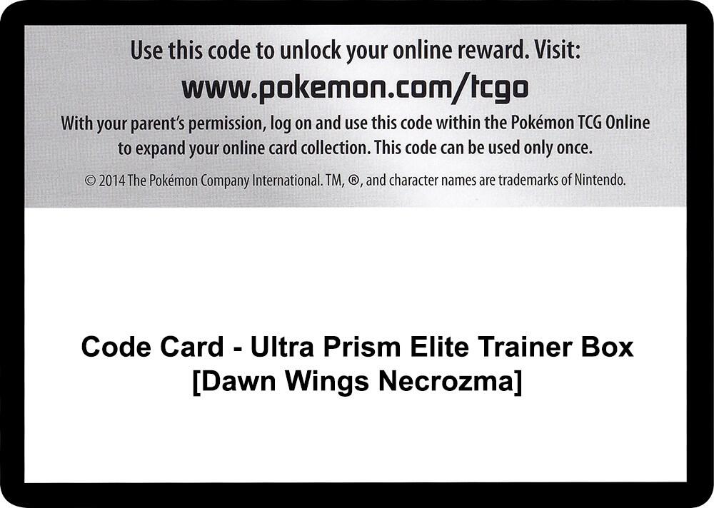 Code Card Ultra Prism Elite Trainer Box Dawn Wings Necrozma  (SM - Ultra Prism)  | Good Games Adelaide SA