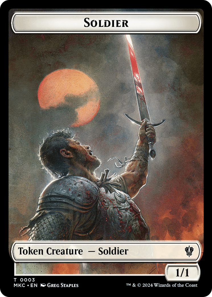 Construct // Soldier Double-Sided Token [Murders at Karlov Manor Commander Tokens] | Good Games Adelaide SA