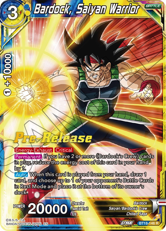 Bardock, Saiyan Warrior (BT18-146) [Dawn of the Z-Legends Prerelease Promos] | Good Games Adelaide SA