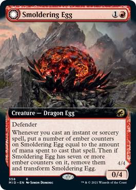 Smoldering Egg Extended Art 358 (Innistrad: Midnight Hunt)  - Foil | Good Games Adelaide SA