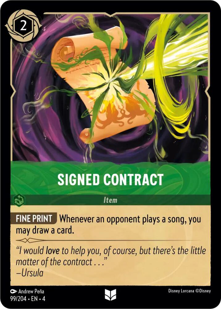 Signed Contract 99/204 (Ursula's Return)  | Good Games Adelaide SA