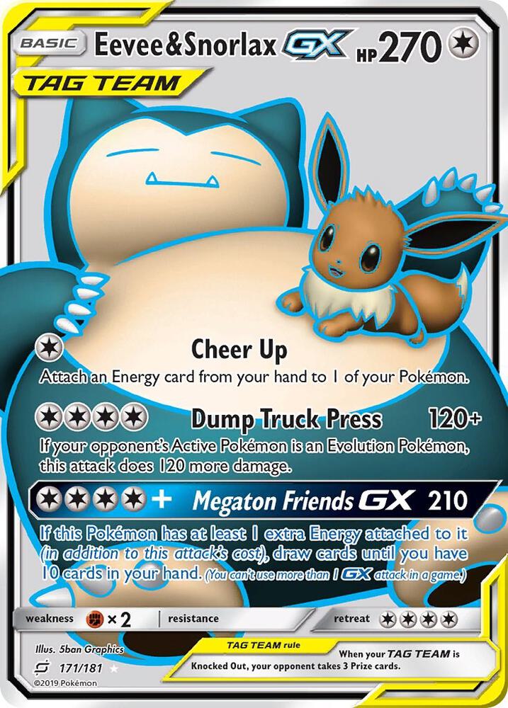 Eevee and Snorlax GX Full Art 171/181 (SM - Team Up)  - Holofoil | Good Games Adelaide SA