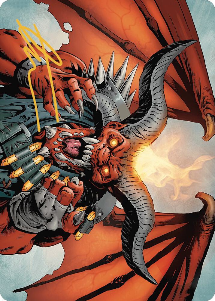 Rakdos the Muscle Art Card Gold Stamped Signature 53 (Art Series: Outlaws of Thunder Junction)  | Good Games Adelaide SA