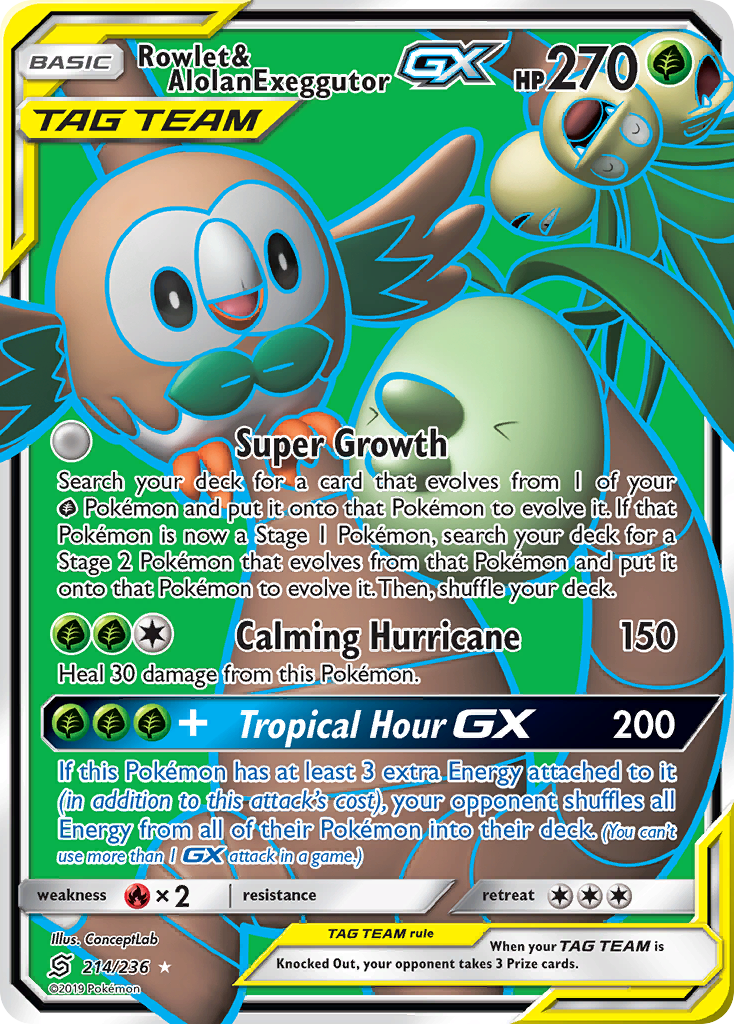 Rowlet & Alolan Exeggutor GX (214/236) [Sun & Moon: Unified Minds] | Good Games Adelaide SA