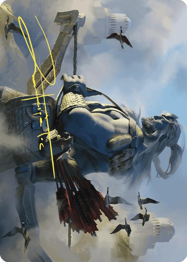 Skybeast Tracker Art Card Gold Stamped Signature 27 (Art Series: Wilds of Eldraine)  | Good Games Adelaide SA