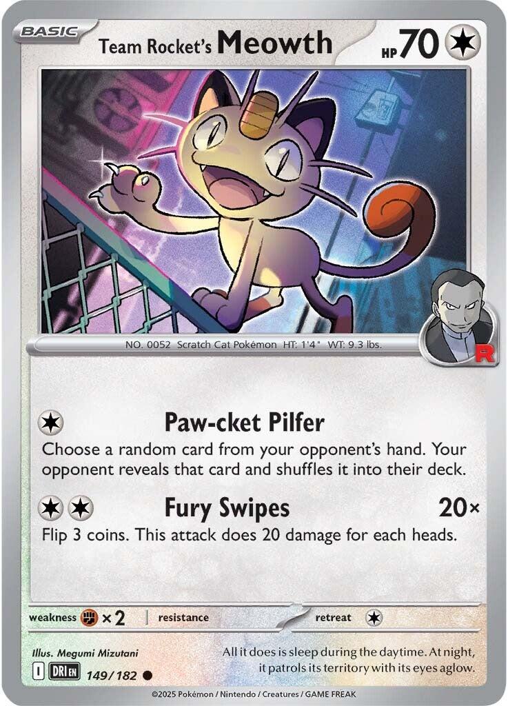 Team Rocket's Meowth (149/182) [Scarlet & Violet: Destined Rivals] | Good Games Adelaide SA
