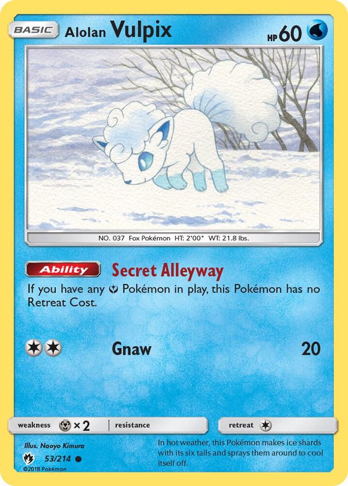 Alolan Vulpix 53/214 (SM - Lost Thunder)  | Good Games Adelaide SA