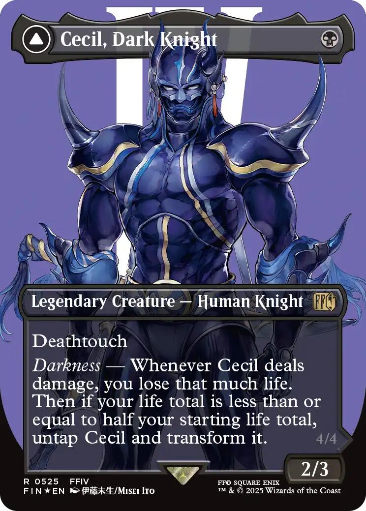 Cecil, Dark Knight // Cecil, Redeemed Paladin (Borderless) (Surge Foil) [FINAL FANTASY] | Good Games Adelaide SA