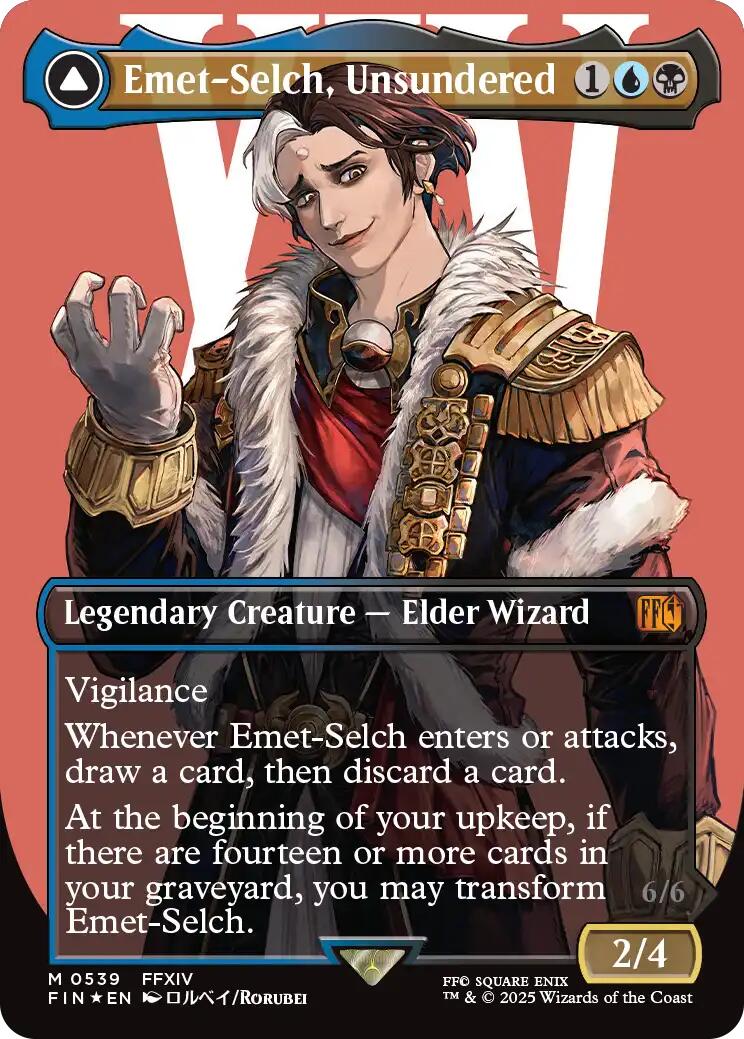 Emet-Selch, Unsundered // Hades, Sorcerer of Eld (Borderless) (Surge Foil) [FINAL FANTASY] | Good Games Adelaide SA