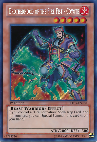 Brotherhood of the Fire Fist - Coyote [LTGY-EN082] Secret Rare | Good Games Adelaide SA