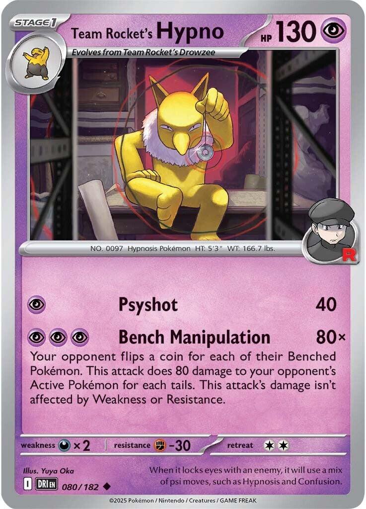Team Rocket's Hypno (080/182) [Scarlet & Violet: Destined Rivals] | Good Games Adelaide SA