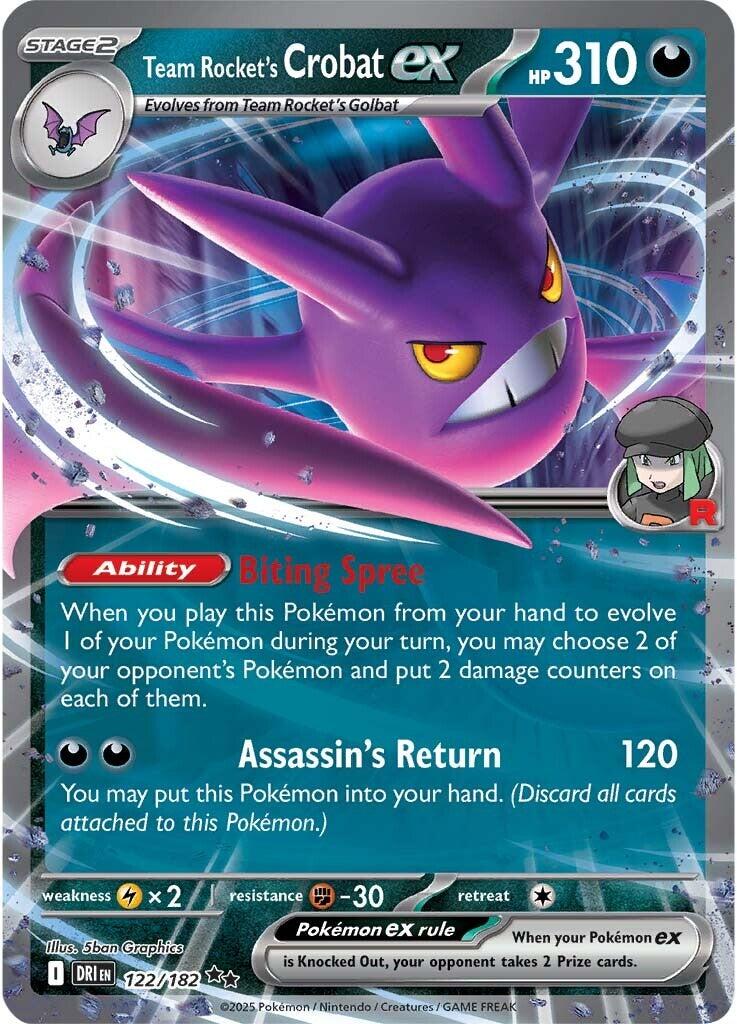 Team Rocket's Crobat ex (122/182) [Scarlet & Violet: Destined Rivals] | Good Games Adelaide SA