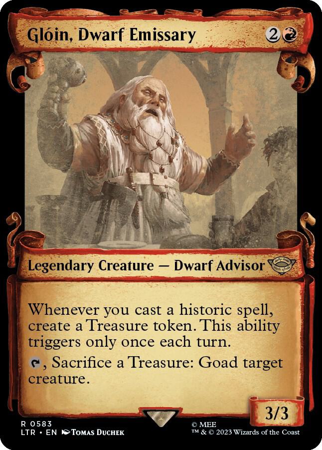 Glóin, Dwarf Emissary 583 (Universes Beyond: The Lord of the Rings: Tales of Middle-earth)  - Showcase Scroll Foil | Good Games Adelaide SA