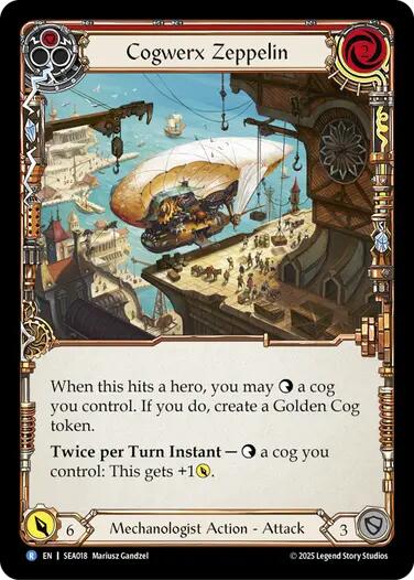 Cogwerx Zeppelin (Red) [SEA018] (High Seas)  Rainbow Foil | Good Games Adelaide SA