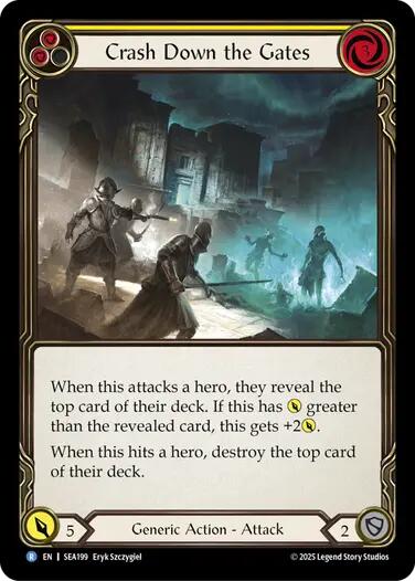 Crash Down the Gates (Yellow) [SEA199] (High Seas)  Rainbow Foil | Good Games Adelaide SA