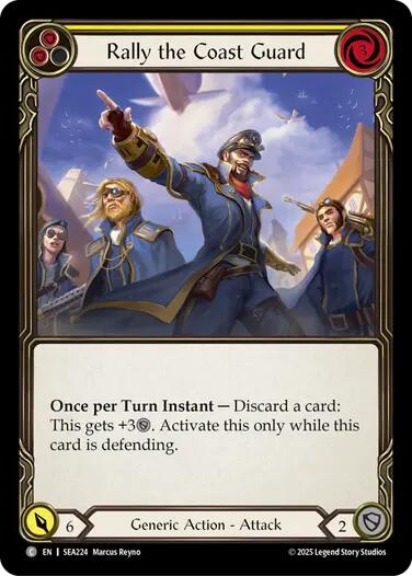 Rally the Coast Guard (Yellow) [SEA224] (High Seas)  Rainbow Foil | Good Games Adelaide SA
