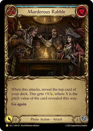 Murderous Rabble (Treasure) [SEA137] (High Seas)  Cold Foil | Good Games Adelaide SA