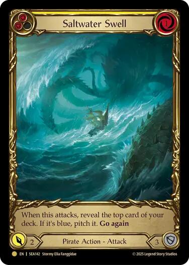 Saltwater Swell (Yellow) (Treasure) [SEA143] (High Seas)  Cold Foil | Good Games Adelaide SA