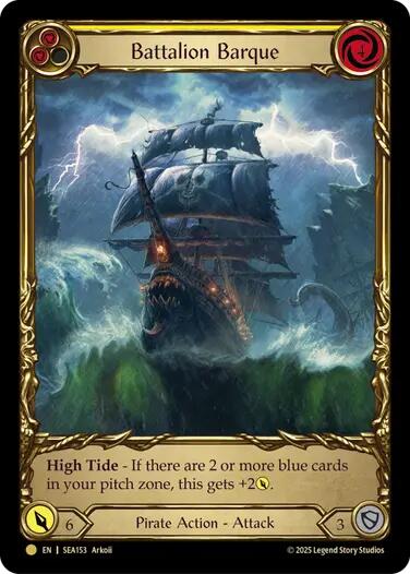 Battalion Barque (Yellow) (Treasure) [SEA153] (High Seas)  Cold Foil | Good Games Adelaide SA