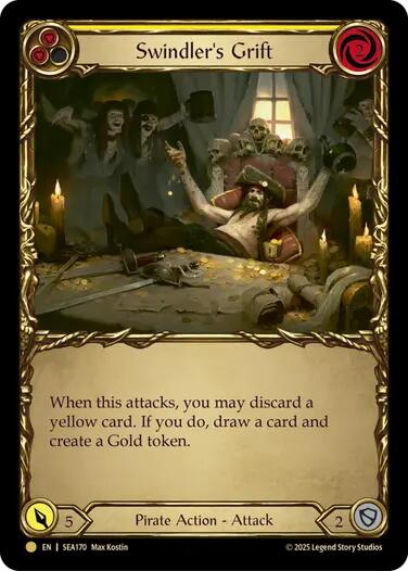 Swindler's Grift (Yellow) (Treasure) [SEA170] (High Seas)  Cold Foil | Good Games Adelaide SA