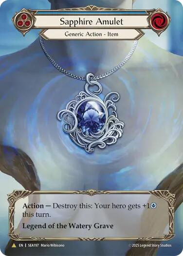 Sapphire Amulet (Treasure) [SEA197] (High Seas)  Cold Foil | Good Games Adelaide SA
