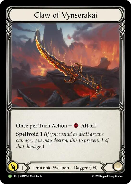 Claw of Vynserakai [GEM034] (GEM Pack 2)  Cold Foil | Good Games Adelaide SA