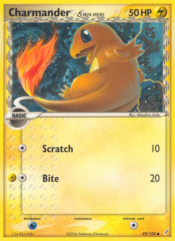 Charmander (49/100) (Delta Species) [EX: Crystal Guardians] | Good Games Adelaide SA