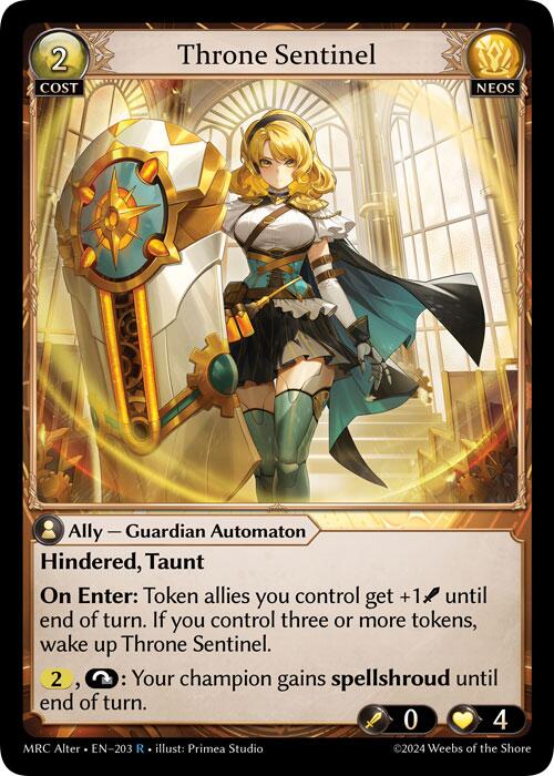 Throne Sentinel (203) [Mercurial Heart Alter Edition] | Good Games Adelaide SA