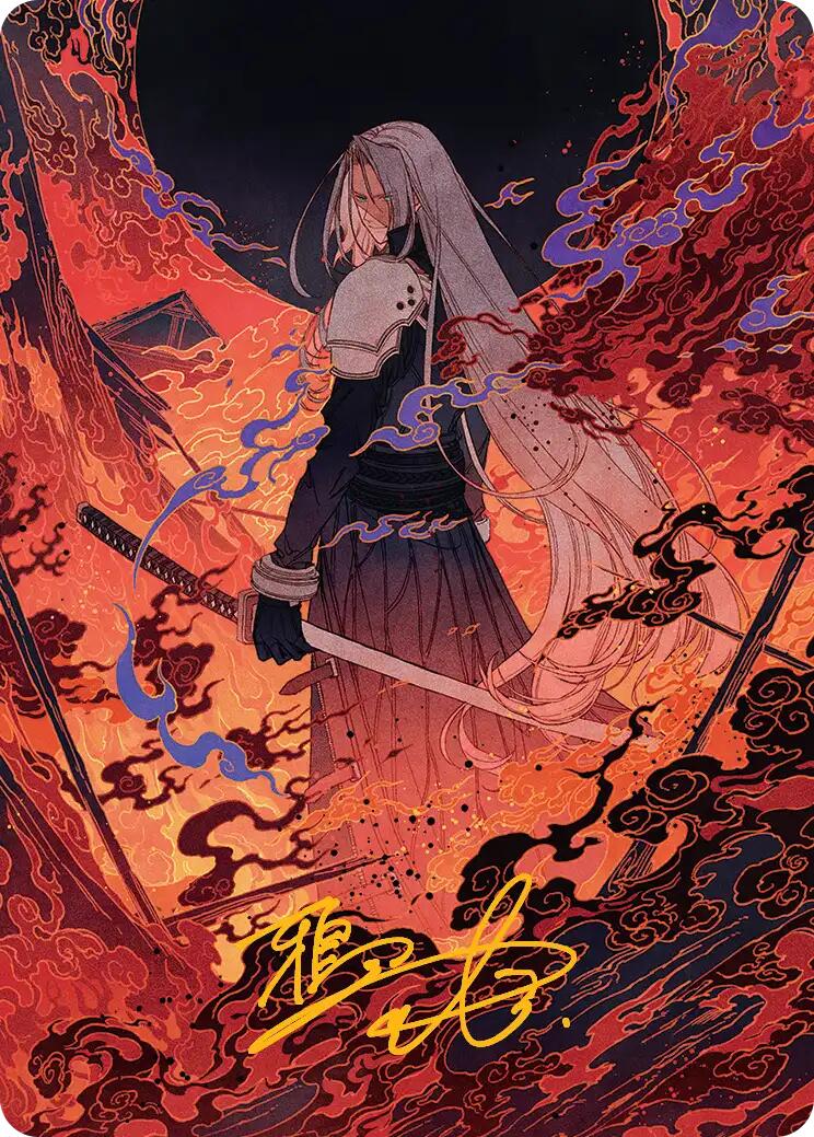 Nibelheim Aflame Art Card (Gold-Stamped Signature) [FINAL FANTASY Art Series] | Good Games Adelaide SA