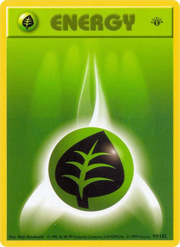 Grass Energy 099/102 (Base Set (Shadowless))  - 1st Edition | Good Games Adelaide SA
