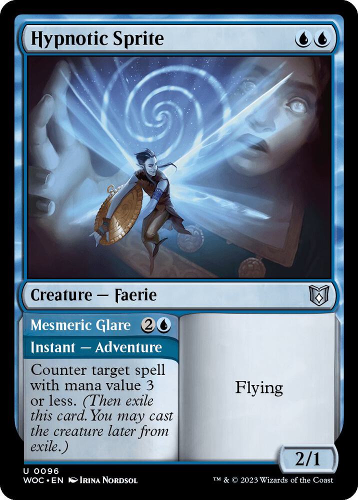 Hypnotic Sprite // Mesmeric Glare 96 (Commander: Wilds of Eldraine)  | Good Games Adelaide SA