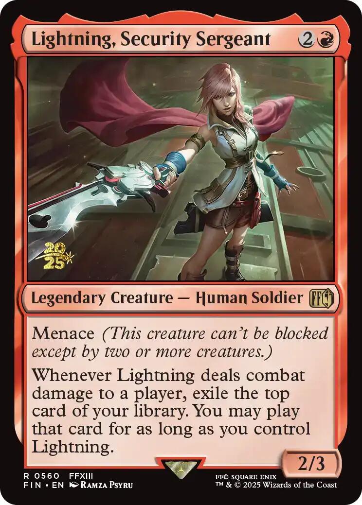 Lightning, Security Sergeant [FINAL FANTASY Prerelease Promo] | Good Games Adelaide SA