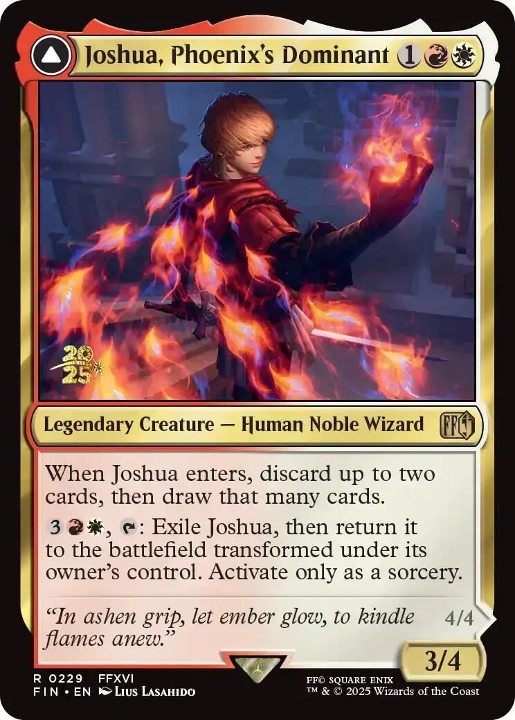 Joshua, Phoenix's Dominant // Phoenix, Warden of Fire [FINAL FANTASY Prerelease Promo] | Good Games Adelaide SA