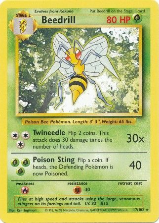 Beedrill (17/102) [Base Set Unlimited] | Good Games Adelaide SA