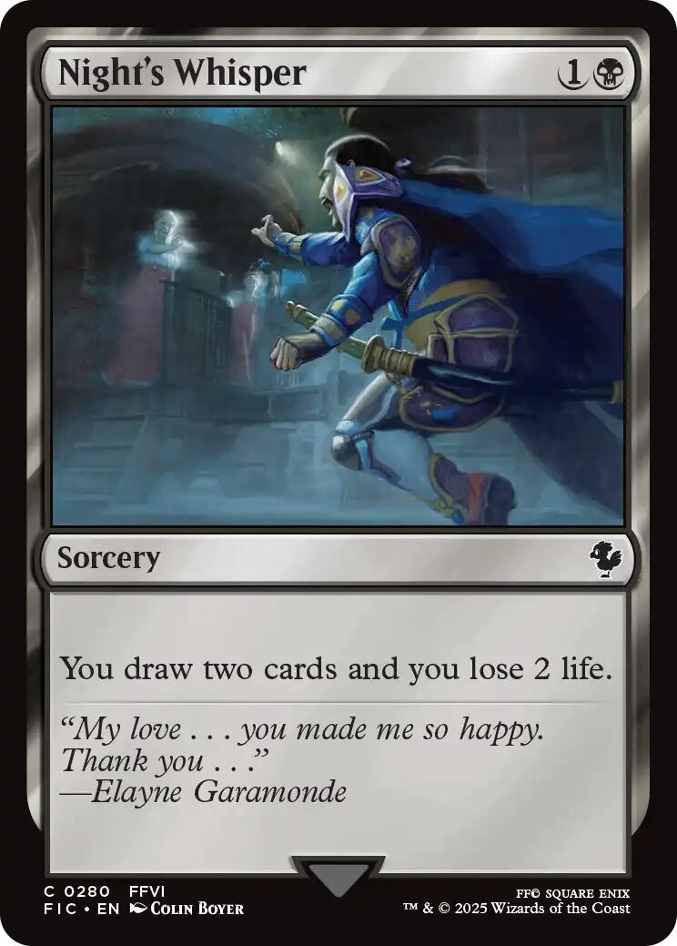 Night's Whisper (Surge Foil) [FINAL FANTASY Commander] | Good Games Adelaide SA