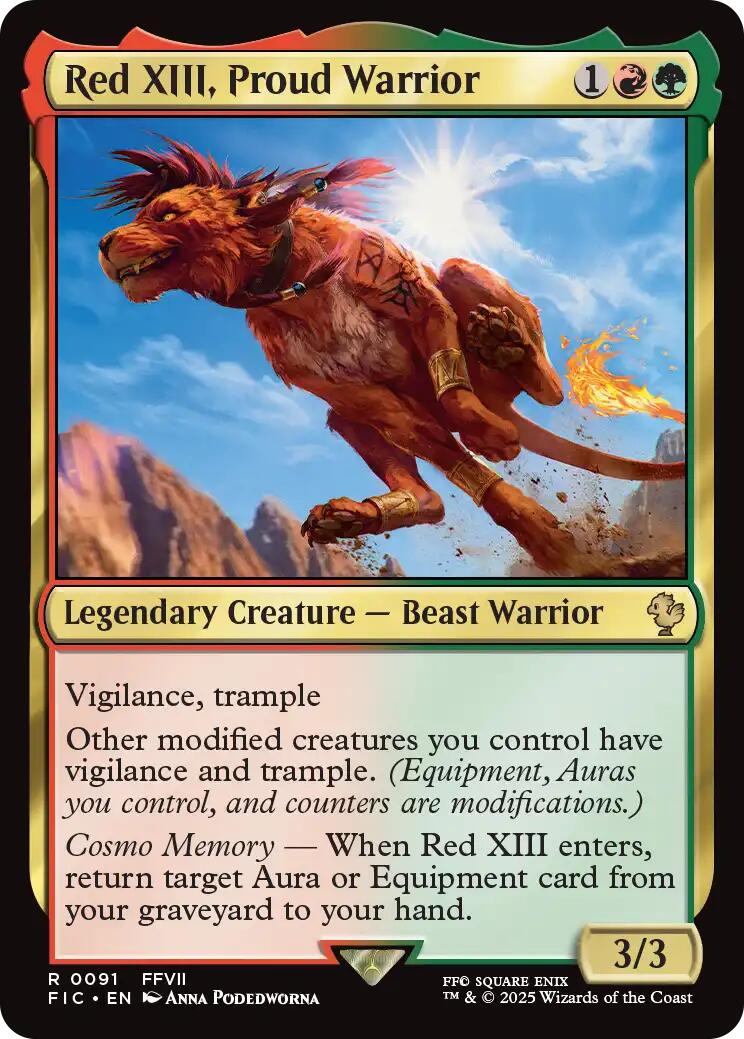 Red XIII, Proud Warrior (Surge Foil) [FINAL FANTASY Commander] | Good Games Adelaide SA