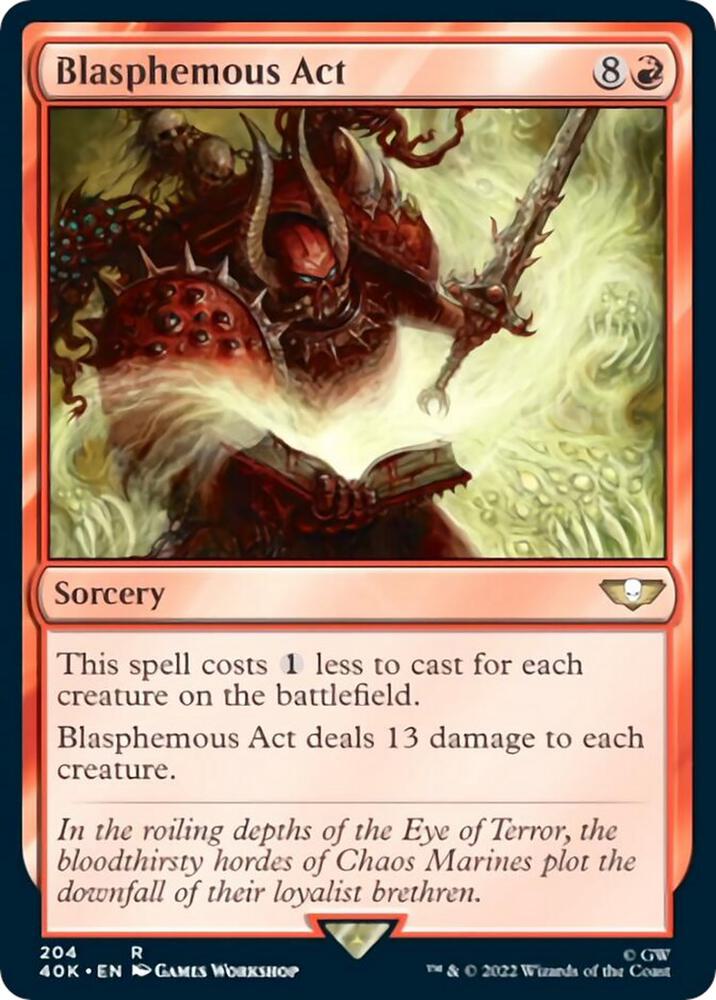Blasphemous Act Surge Foil 204 (Universes Beyond: Warhammer 40,000)  - Foil | Good Games Adelaide SA