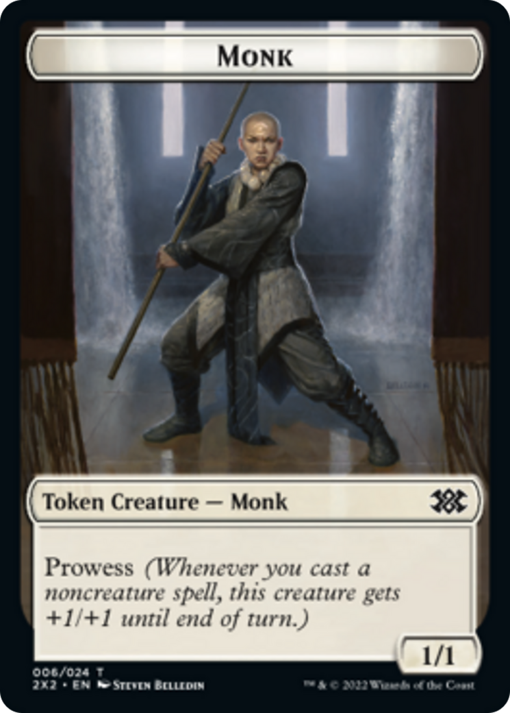 Saproling // Monk Double-sided Token [Double Masters 2022 Tokens] | Good Games Adelaide SA