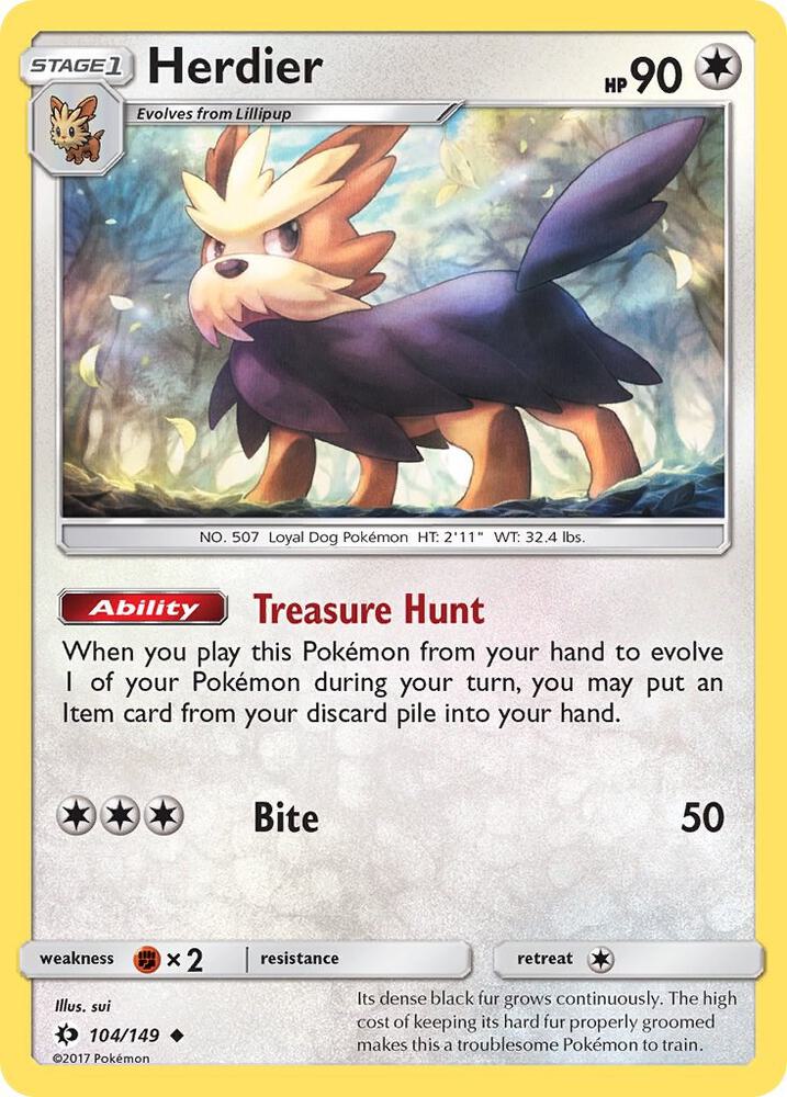 Herdier 104/149 (SM Base Set)  | Good Games Adelaide SA