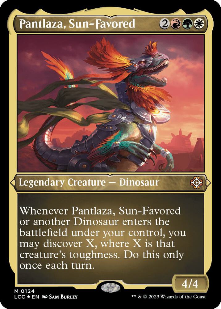 Pantlaza Sun Favored Display Commander Thick Stock 124 (Commander: The Lost Caverns of Ixalan)  - Foil | Good Games Adelaide SA