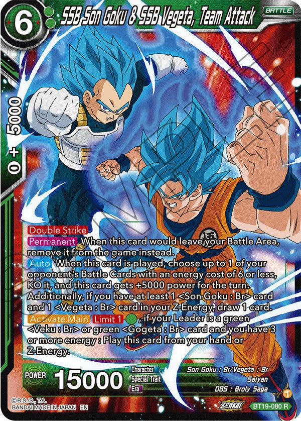 SSB Son Goku & SSB Vegeta, Team Attack (BT19-080) [Fighter's Ambition] | Good Games Adelaide SA