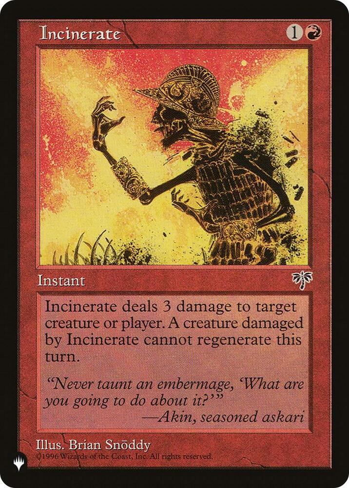 Incinerate  (The List Reprints)  | Good Games Adelaide SA