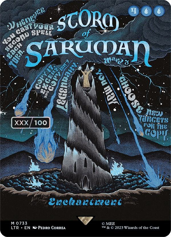 Storm of Saruman Serialized 733 (Universes Beyond: The Lord of the Rings: Tales of Middle-earth)  - Double Rainbow Foil | Good Games Adelaide SA