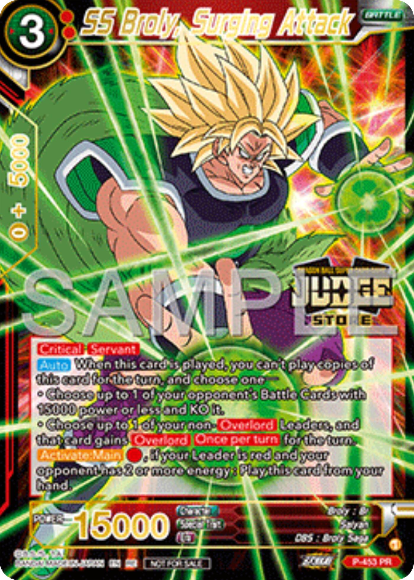 SS Broly, Surging Attack (Judge Pack Vol.17) (Store) (P-453) [Tournament Promotion Cards] | Good Games Adelaide SA