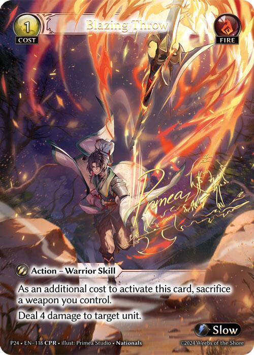 Blazing Throw (CPR) (118) [Promotional Cards] | Good Games Adelaide SA