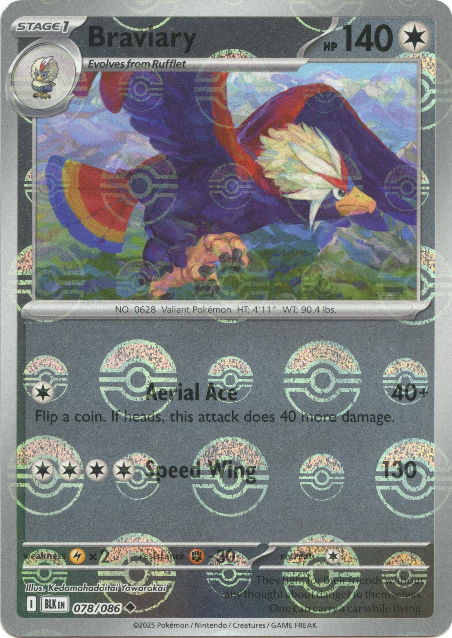 Braviary (078/086) (Poke Ball Pattern) [Scarlet & Violet: Black Bolt] | Good Games Adelaide SA