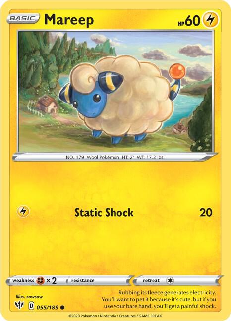 Mareep 055/189 (SWSH03: Darkness Ablaze)  | Good Games Adelaide SA