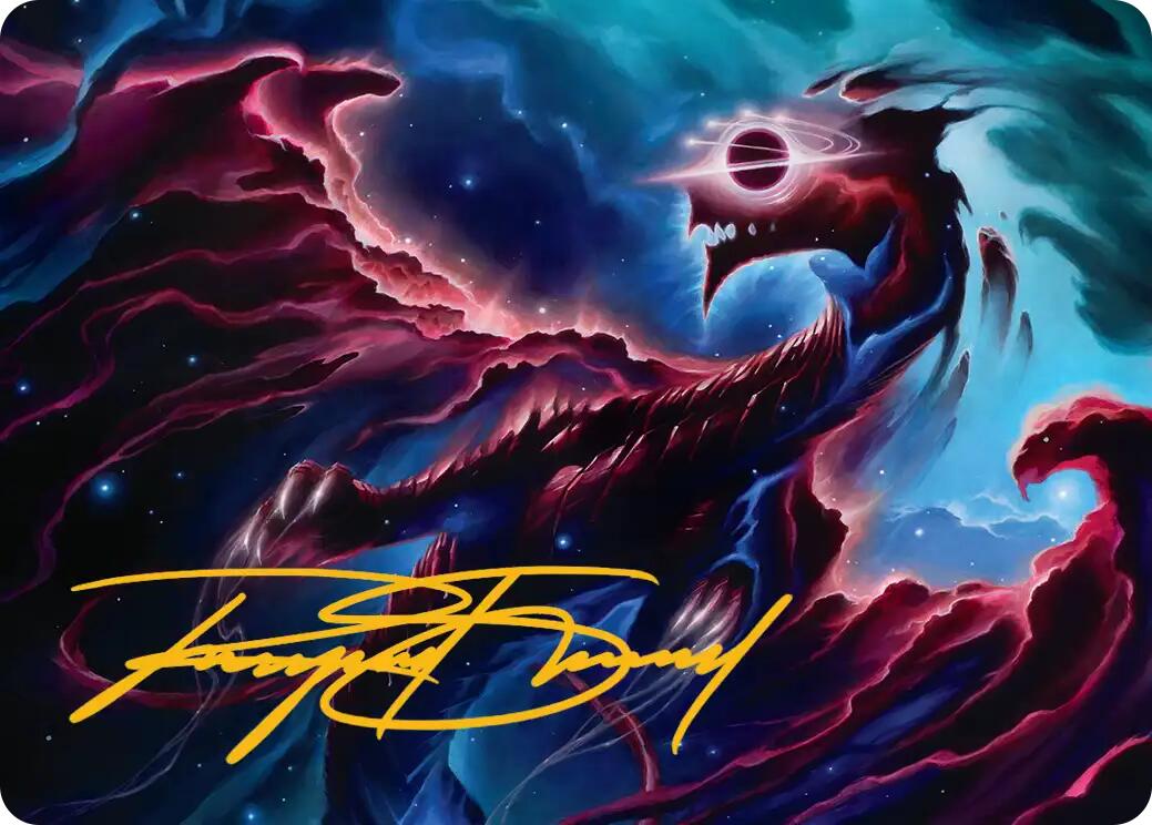 Nova Hellkite Art Card (18/54) (Gold-Stamped Signature) [Edge of Eternities Art Series] | Good Games Adelaide SA