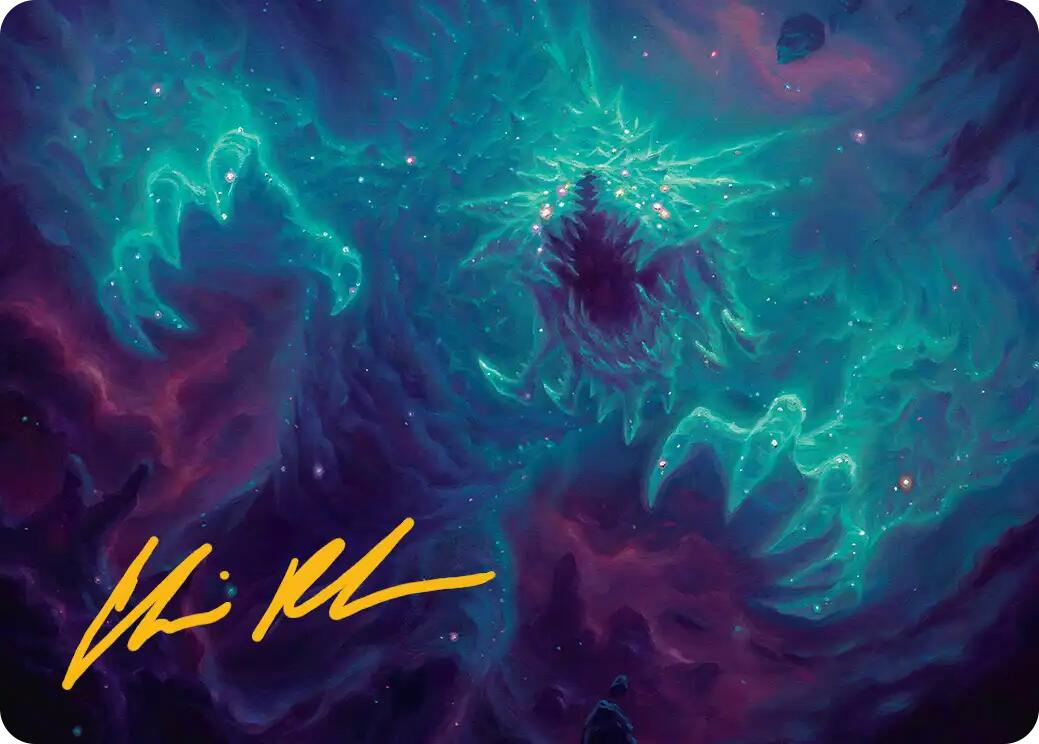 Cosmogoyf Art Card (Gold-Stamped Signature) [Edge of Eternities Art Series] | Good Games Adelaide SA